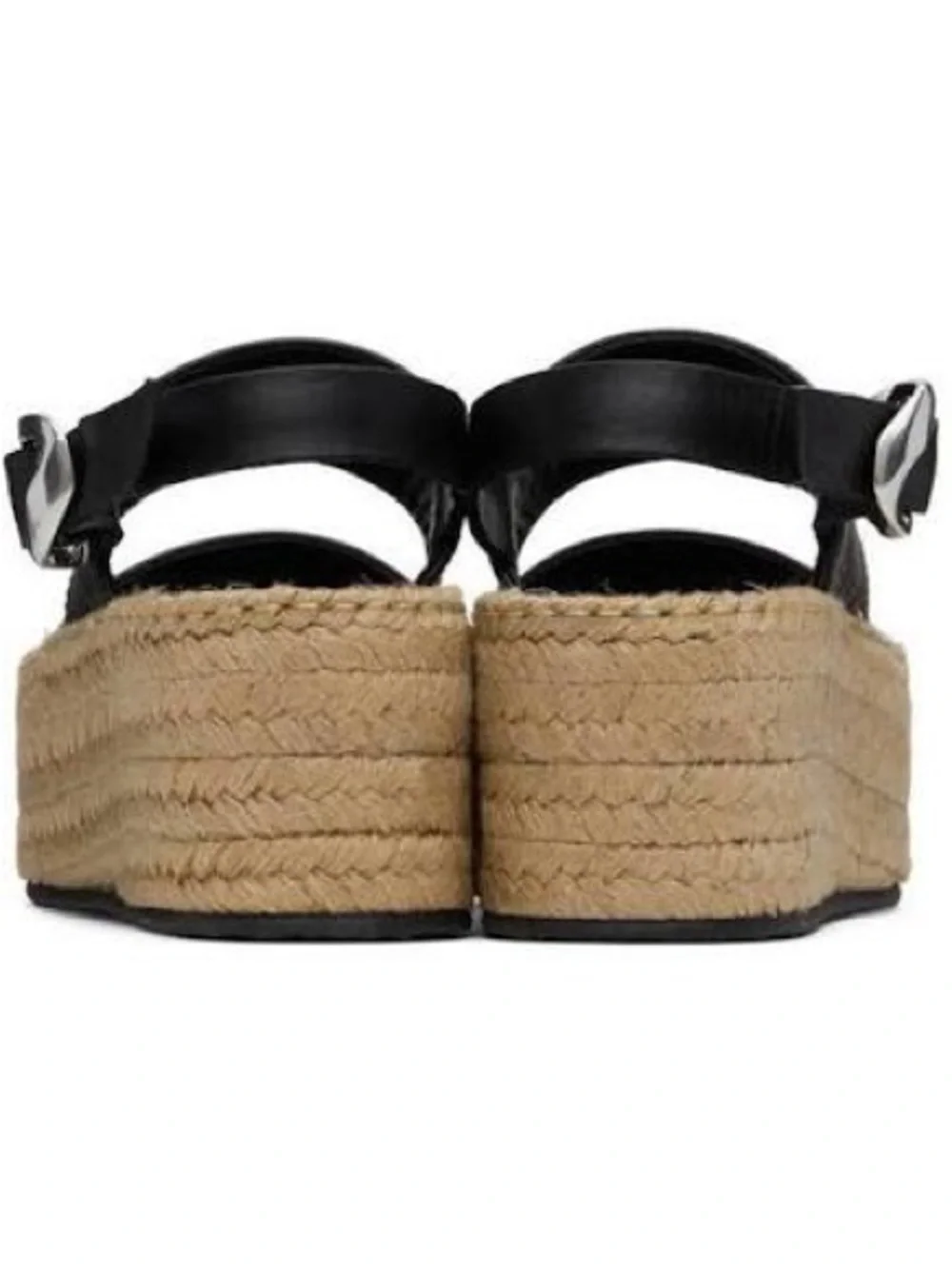 Rag&Bone Odyssey Women's Black Leather Espadrille Platform Sandals